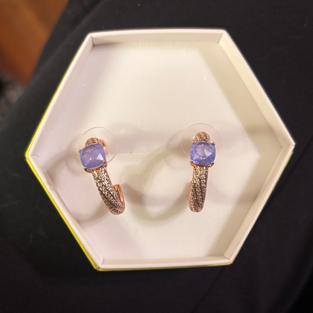 Resort Wear: Lavender Fluorite on Rose Gold Earrings